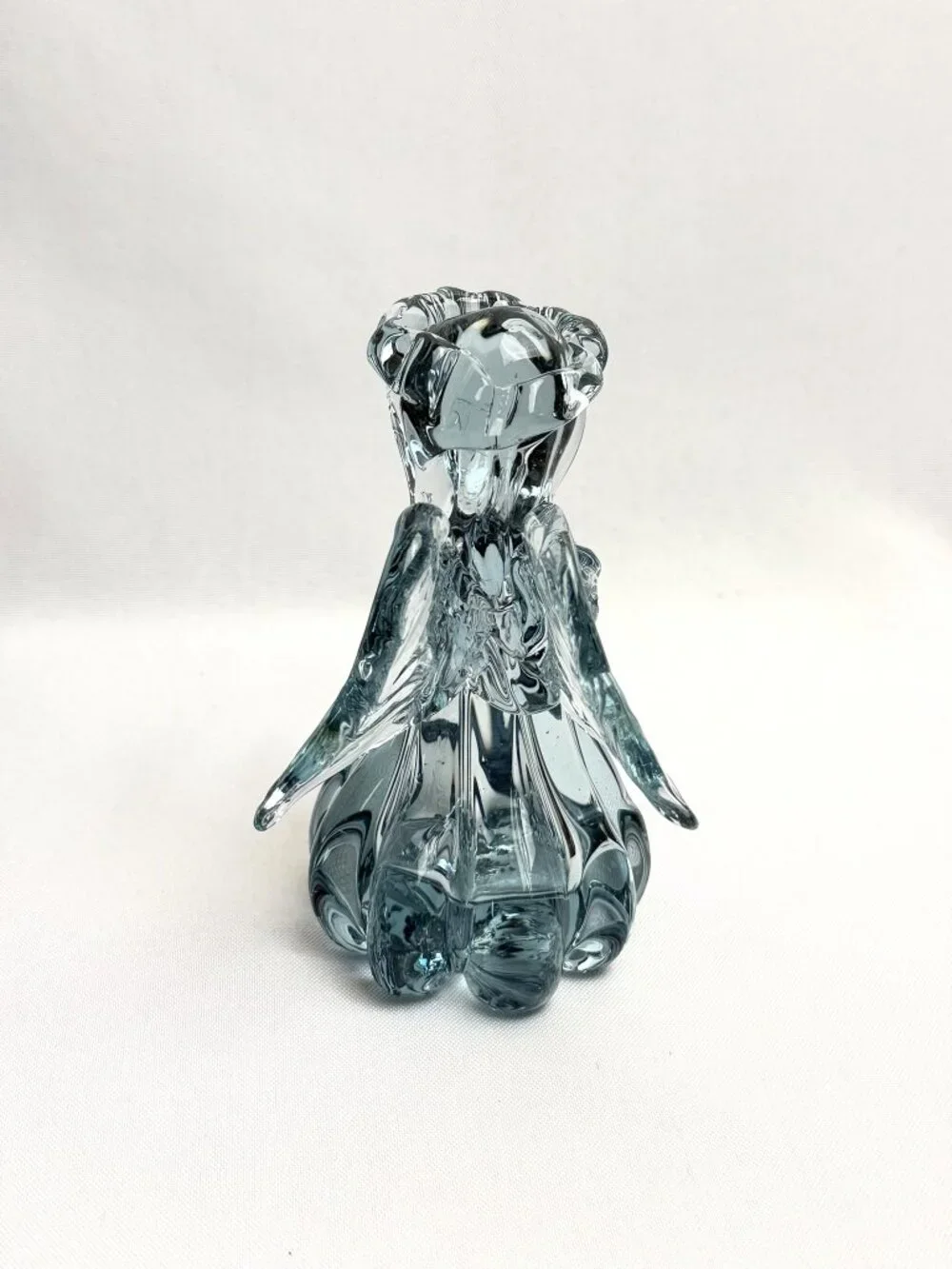 Handblown Blue Glass Angel Figurine 4.5